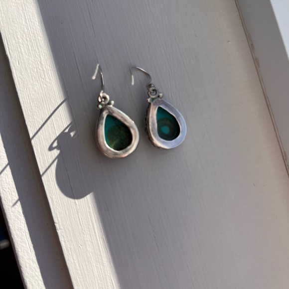 Stamped 925 sterling silver turquoise earrings - Picture 3 of 5